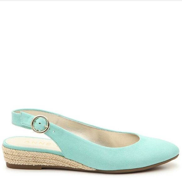 BRAND NEW ANNE KLEIN ESPADRILLE WEDGE SUEDE FLAT PUMP - Picture 5 of 16
